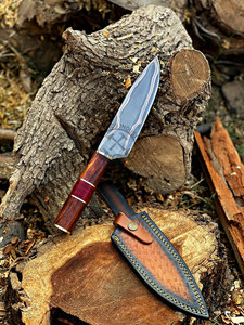 Nouvelle édition, vente en gros, couteau de chef japonais en acier damas de cuivre de luxe, fabriqué à la main, avec manche en bois, lame de 7 pouces - Product Image 3