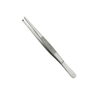 Pince à tissus manuelle de qualité supérieure pour dissection, 4,5 po (11,43 cm), à bout arrondi, 1x2 dents, droite, anatomique - Product Image 1