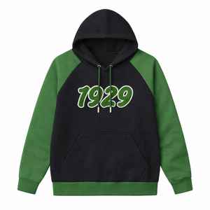 Sweat à capuche noir à manches raglan Iota Phi Lambda Sorority, année de fondation 1929, manches vert émeraude, vêtements à lettres grecques, haut pour femme - Product Image 5