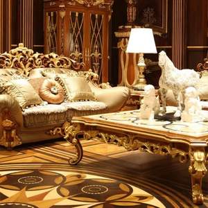 Sofá Seccional Tradicional de Lujo The Langham en Oferta, Mesa Tallada en Madera, Relleno de Esponja, para una Decoración Elegante de la Sala de Estar - Product Image 5