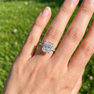 IGI Certified Radiant Cut Lab Created Diamond Ring 925 Silver Bridal Engagement Jewelry Custom Design - Product Image 4