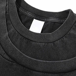 T-shirt coupe ample vintage délavé à l'acide, surdimensionné, de luxe, pour homme, élégant, pour l'extérieur, avec logo personnalisé, streetwear - Product Image 5