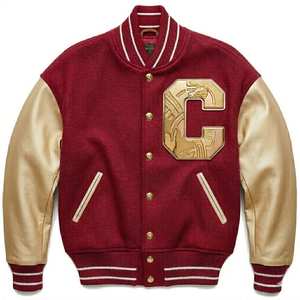 Custom Men's Varsity Jacket Classic Preppy Style Wool Polyester Blend Varsity Coats - Product Image 4