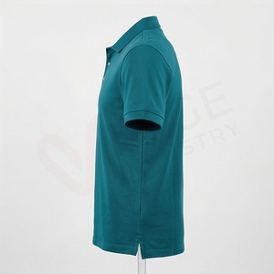 Polo en piqué 100 % coton pour homme, manches courtes, couleur turquoise, décontracté, respirant, coupe classique, design tricoté uni - Product Image 3
