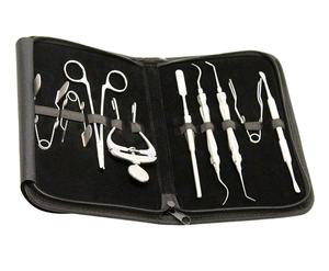 Instrumentos dentales Conejo y roedor 9 piezas con kit completo y bolsa negra, instrumentos de acero alemán, por Zarnab Surgical - Product Image 3