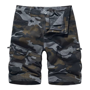 Wholesale Custom Men's Cargo Shorts Pull Rope Stretch Waist Street Casual Training Casual Pants Summer Camouflage Shorts - Product Image 2