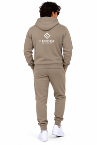 Ensemble de survêtement polaire personnalisé pour homme, sweat à capuche zippé et pantalon de survêtement, deux pièces, color block, streetwear, sportswear, vente en gros - Product Image 2