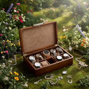 Boîte de présentation de montres en bois massif de luxe, emballage cadeau personnalisé pour les organisateurs de bijoux - Product Image 2