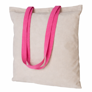 Bolsa de compras de algodón con asa de color atractivo y logotipo personalizado para sus fines promocionales - Product Image 2