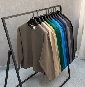 Custom Unisex Heavy Loop Knit Blank Sweatshirt Casual Loose Fit Long Sleeve Crewneck <b>Jumper</b> Low MOQ - Product Image 1