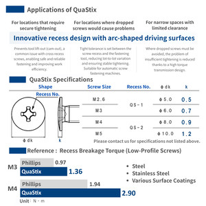 Tornillo de máquina de perfil bajo, antideslizante, fijación industrial, alto torque, acero al carbono, OEM - Product Image 3