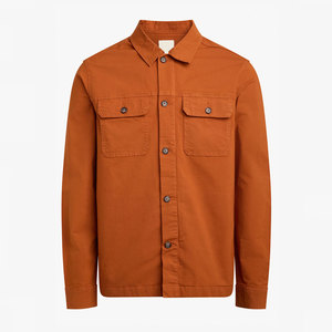 Soft 100% Cotton <b>Canvas</b> Winter <b>Jacket</b> Lightweight Breathable Eco-Friendly Front Logo Comfortable Outdoor Casual Wear - Product Image 1