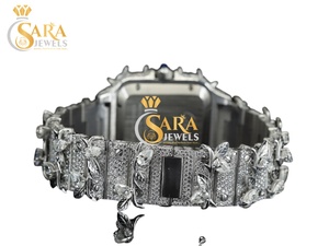 Montre automatique de luxe pour homme avec cadran bleu, diamant Moissanite VVS de qualité supérieure, disponible à prix d'exportation - Product Image 3