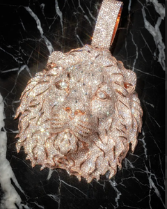 Novedad en Joyería Hip Hop: Colgante de Cabeza de León Personalizado con Moissanita, Cadena Cubana, Colgante VVS S925, Colgantes de Animales - Product Image 1