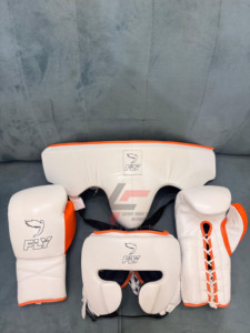 Brand New Leather Fly Set <b>Training</b> Sparring Set Custom Made Super Comfortable Fly Kickboxing Gloves Set <b>Head</b> Guard,Groin Guard. - Product Image 2