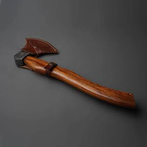 PASHA ENTERPRISES Industrial Grade Handmade Carbon Steel Bearded <b>Axe</b> Curved Rosewood <b>Handle</b> Custom Camping Outdoor Tool - Product Image 3