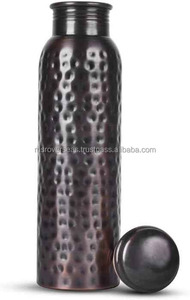 Pure Copper <b>Water</b> <b>Bottle</b> for Sale with <b>Black</b> Finish Leakproof Ayurvedic Metal Drinkware - Product Image 2