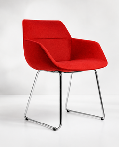 Silla de Comedor Moderna Tapizada con Base de Metal Cromado, Asiento de Tela de Lujo para Comedor, Oficina, Hotel y Cafetería - Product Image 2