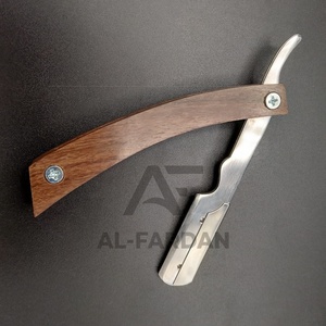 Navaja de afeitar de barbero con mango de madera 100% natural, cuchilla recta intercambiable de un solo filo, tipo Shavette turco - Product Image 2