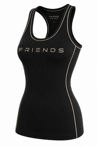 Premium Men's Black Ribbed Knitted Tank <b>Top</b> Heat-Transfer Printed Logo Breathable Plus Size Casual Crew Neck - Product Image 5