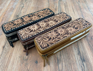 Étui de voyage en cuir résistant à la chaleur pour les cheveux à la main en cuir de vachette véritable organisateur parfait pour les outils de cheveux - Product Image 4