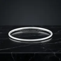 Bracelet jonc fin minimaliste fait main en argent sterling 925, poli, uni, ouvert, bijoux de mode pour femme, vente en gros