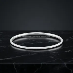 925 <b>Sterling</b> <b>Silver</b> Handmade Minimalist Slim <b>Bangle</b> <b>Bracelet</b> Polished Plain Open Cuff Jewelry Women's Wholesale Fashion - Product Image 5