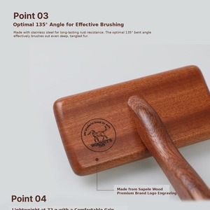 Brosse lissante en bois pour animaux de compagnie, accessoires de toilettage pour animaux, avantages de la toilettage des animaux - Product Image 3