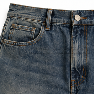 Jeans vintage délavés pour homme, coupe décontractée, jambe droite, pantalon en denim, streetwear décontracté - Product Image 6