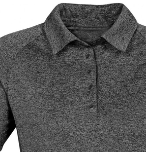 Polo de Mujer Gris Jaspeado de Manga Corta, Color Sólido, Informal, de Punto, Poliéster Transpirable, Largo Regular, ODM OEM - Product Image 4