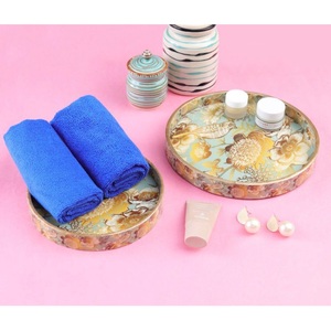 Ethnic Art Deco Wooden Serving Tray with Enamel Coating for Ramadan Wedding & Diwali-Lightweight & Movable - Product Image 6
