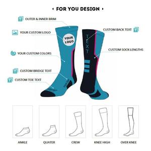 Chaussettes de sport rétro colorées au-dessus du cheville, extensibles, pour femmes et filles, avec logo personnalisable - Product Image 5