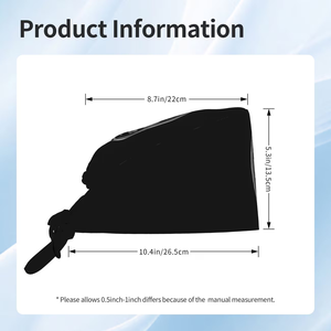 Black Surgical Scrub Cap Woven Cotton Medical Hair Net Protective Head Cover Hospital Clinic Unisex Scrub Sets Made Bangladesh - Product Image 4