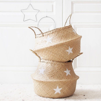 Paniers de rangement pliables en jonc de mer faits à la main, durables et naturels, pour cuisine et jardin, prix compétitif, vente en gros