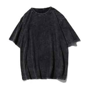 Camiseta retro personalizada de algodón 100% con efecto desgastado, hombros pequeños, manga corta y tela gruesa. - Product Image 6