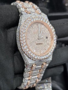 Montre de luxe en édition limitée avec affichage analogique, diamants Moissanite, pour homme et femme, mécanique automatique, résistante à l'eau, cadran de 41 mm, 16 mm - Product Image 3