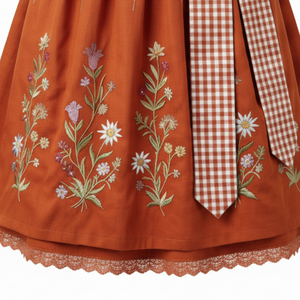 เดรส Dirndl แบบใหม่สำหรับผู้หญิง ปักลายเยอรมัน ผ้าระบายอากาศได้ดี ความยาวระดับเข่า ไม่มีแขน สไตล์ Oktoberfest - Product Image 6