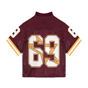Maillot de football personnalisé en mesh respirant à manches courtes et col en V, vêtements de sport pour équipe avec logo imprimé - Product Image 2