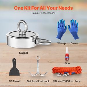 Kit per Pesca Magnetica con Magnete Potente 1700 LBS/771 Kg, Forza di Trazione Bilaterale, Strumenti e Accessori per Pesca Magnetica in Neodimio - Product Image 3