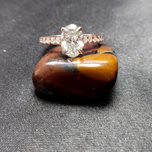 2 carat Women's Rose Gold Oval Brilliant Cut Diamond <b>Solitaire</b> Engagement <b>Ring</b> Classic Style Natural Diamond Jewelry luxury - Product Image 2