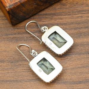 Unique Aqua Apatite Gemstone Earrings 925 Sterling Silver Handmade Spiritual Apatite Jewelry Gift For Thanksgiving - Product Image 6