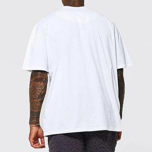 T-shirt personnalisé pour homme, col rond, grande taille, 100% coton, uni, vintage, lourd, sans motif - Product Image 4