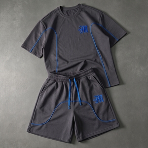 OEM Manufacturer's Custom <b>Men's</b> T Shirt and Shorts 2-Piece Set <b>Summer</b> Casual Logo Printed Clothing Customized Logo Printing - Product Image 2