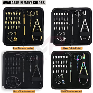 Kit d'outils professionnels MAGMA BEAUTY de haute qualité pour extensions capillaires : petites pinces, ciseaux, outils à boucles et clips en acier inoxydable - Product Image 5