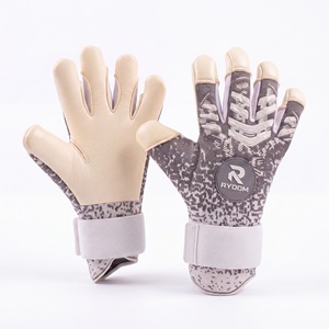 Guantes de portero de fútbol profesional de cuero con logotipo personalizado al por mayor 2025-26 transpirables de alta calidad antideslizantes impermeables - Product Image 1