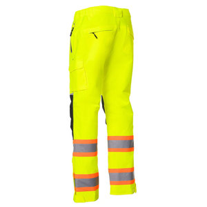Hi-Vis Reflective Safety <b>Work</b> Trousers Durable Construction <b>Cargo</b> Pocket Working <b>Pants</b> for Industrial Workwear Use - Product Image 2