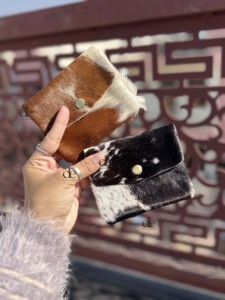 Porte-monnaie en cuir de vachette véritable à poils, mini pochette de créateur, porte-cartes, cadeau tendance, vente chaude - Product Image 2