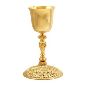 Calice tendance couleur étain doré, personnalisé avec un motif en relief, fabriqué à la main en laiton de haute qualité pour l'église et les cadeaux. - Product Image 4