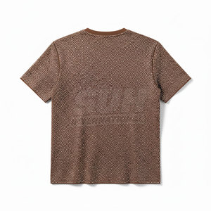 เสื้อยืดแฟชั่นผู้ชายประดับเพชร 100% ผ้าฝ้าย ทรงโอเวอร์ไซส์ คุณภาพสูง ระบายอากาศได้ดี สไตล์ใหม่ - Product Image 2