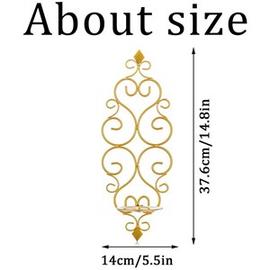 Ensemble de appliques murales en métal doré de luxe, design orné de motifs en spirale, finition artisanale, éclat chaleureux, décoration élégante pour la maison - Product Image 3